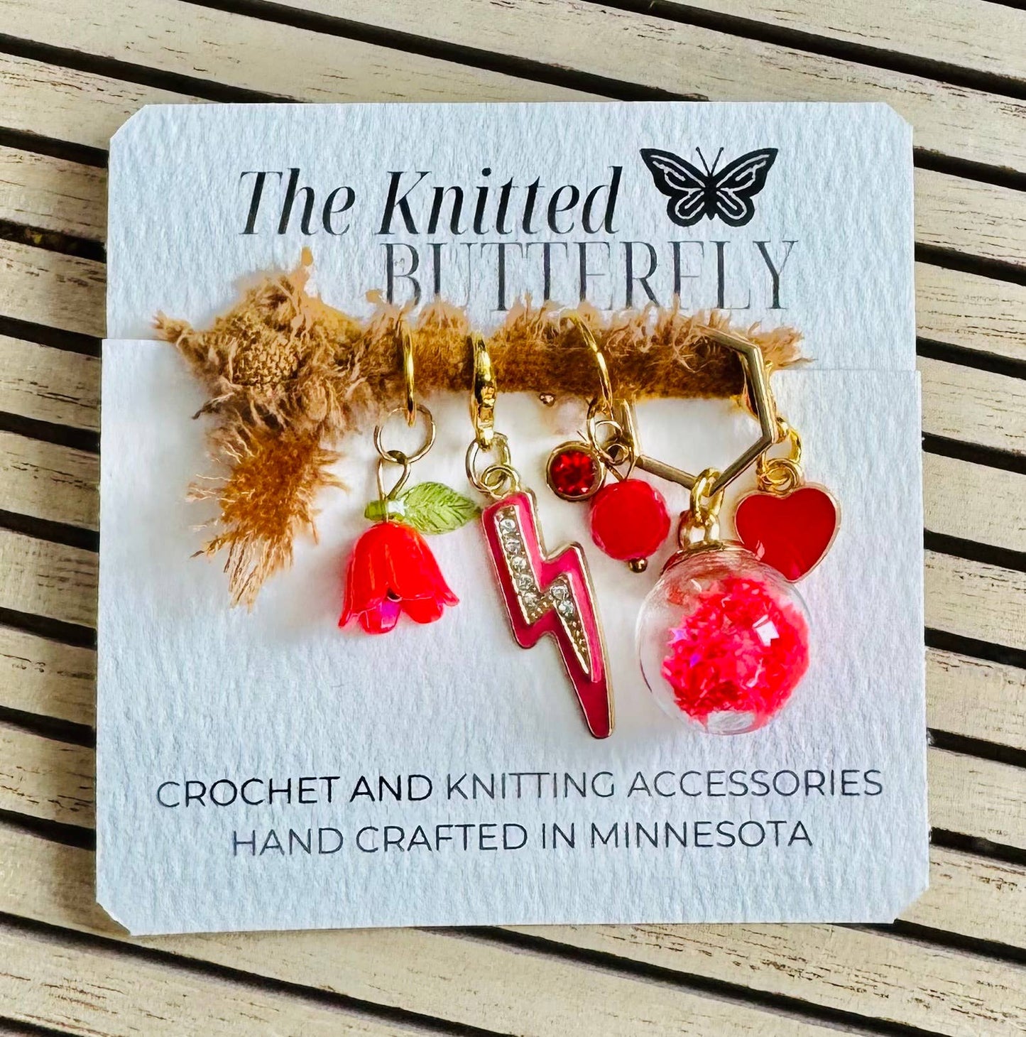80's Vibe - Red The Knitted Butterfly