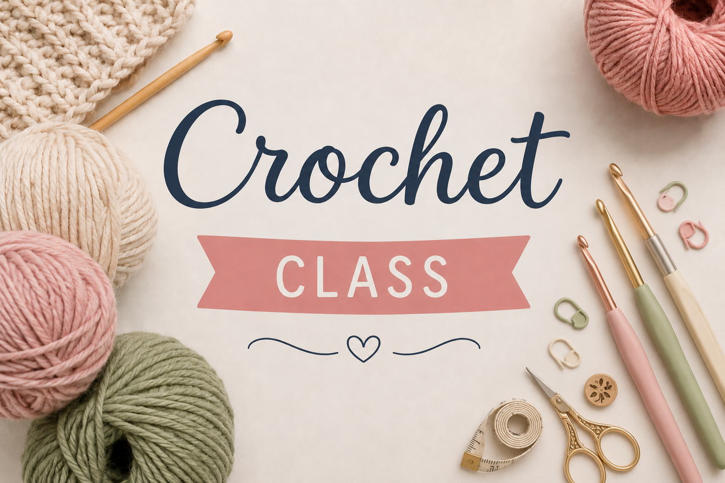 August 15, 2026 Beginner Crochet Class with Jeanine