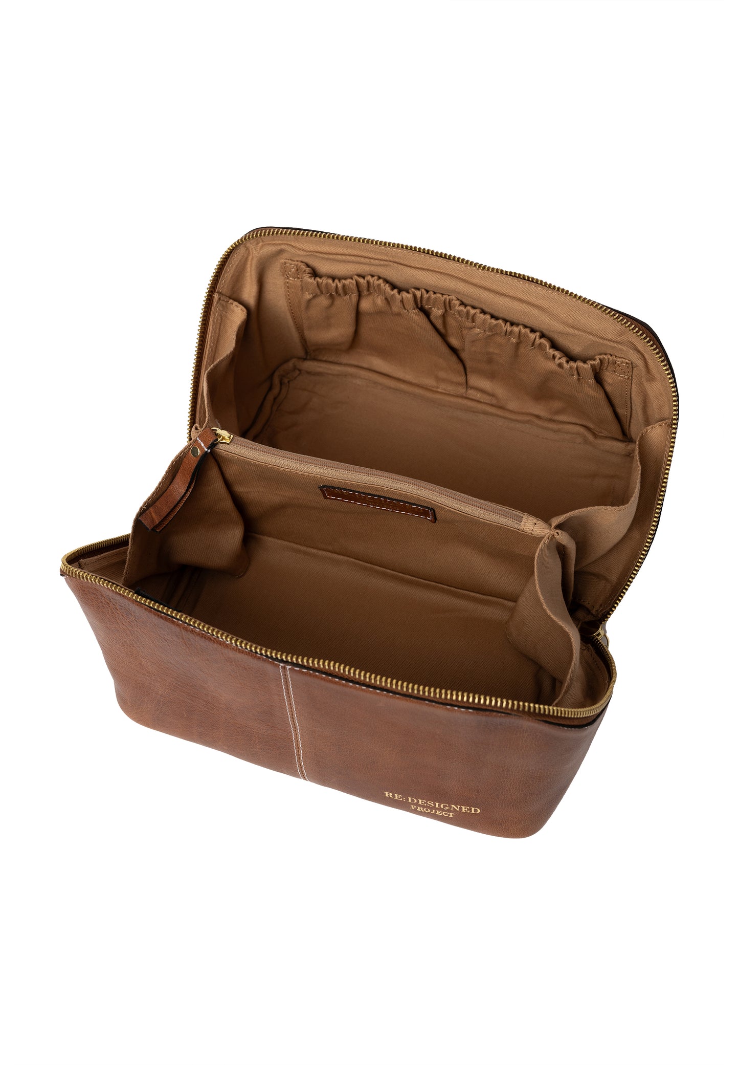 Project 9 walnut gold redesigned bag Knitting bag Walnut gold