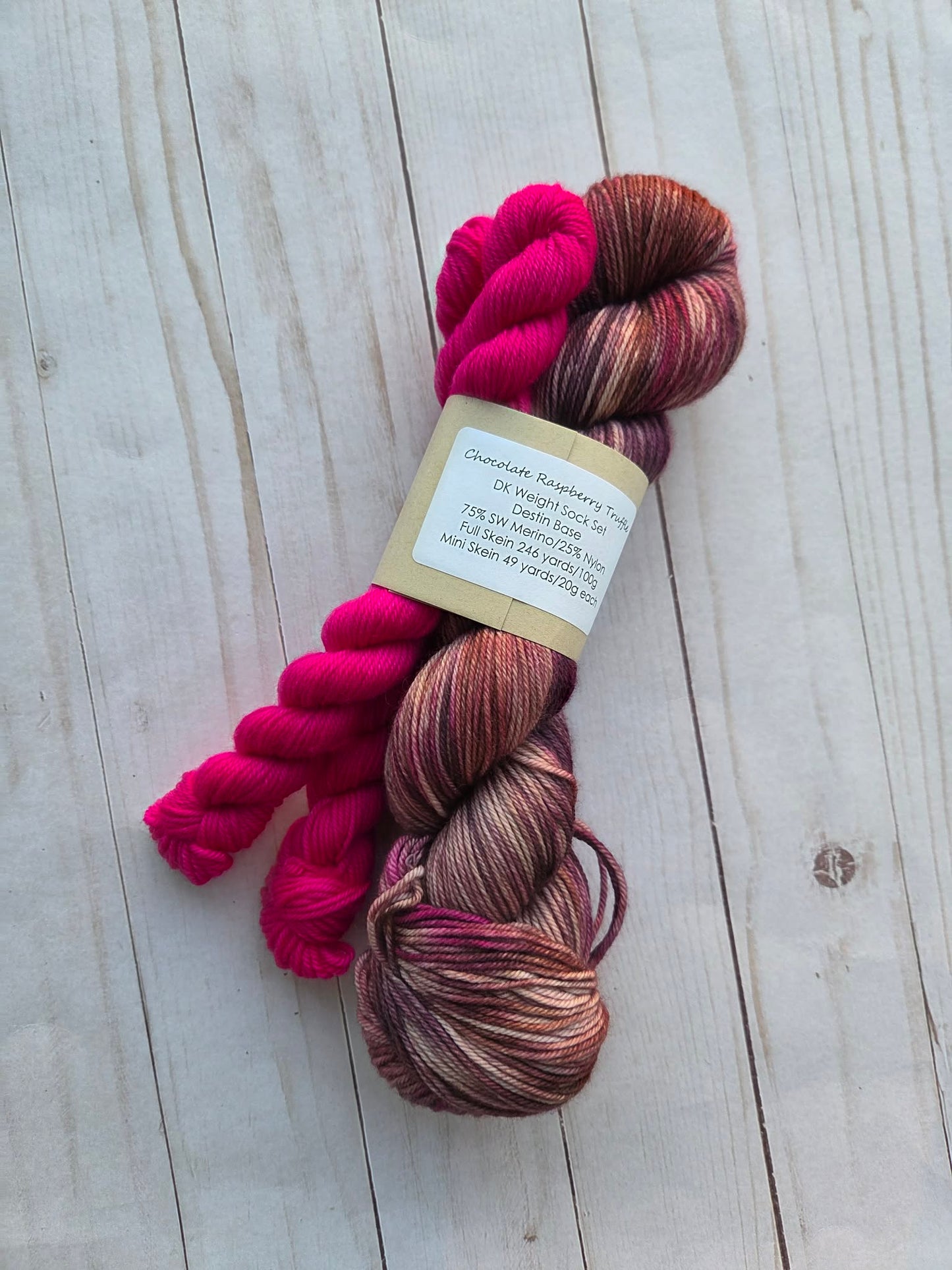 Chocolate Raspberry Truffle DK Sock Set by Three By the Sea Designs