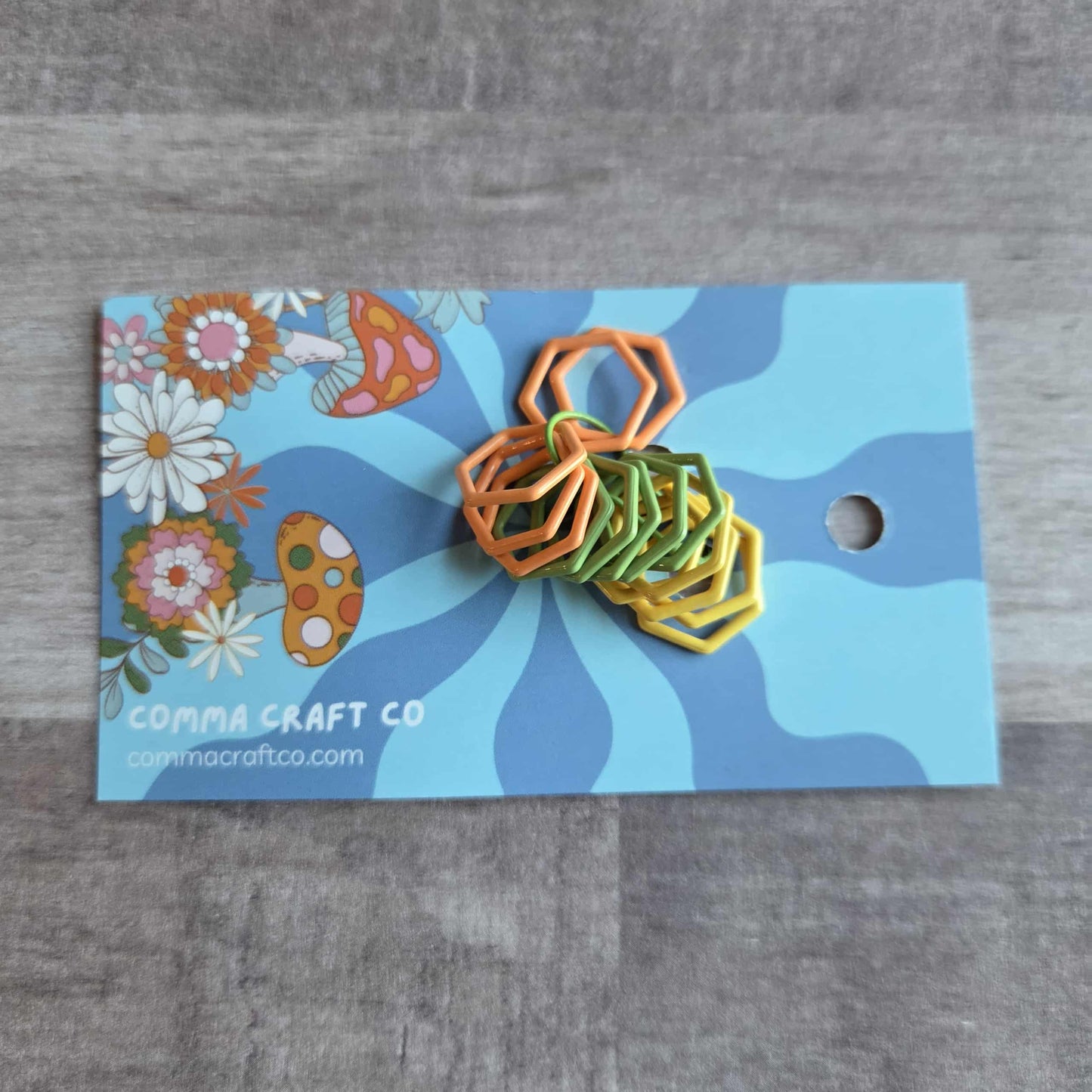 Hexagon Knitting Stitch Markers Set mulit color