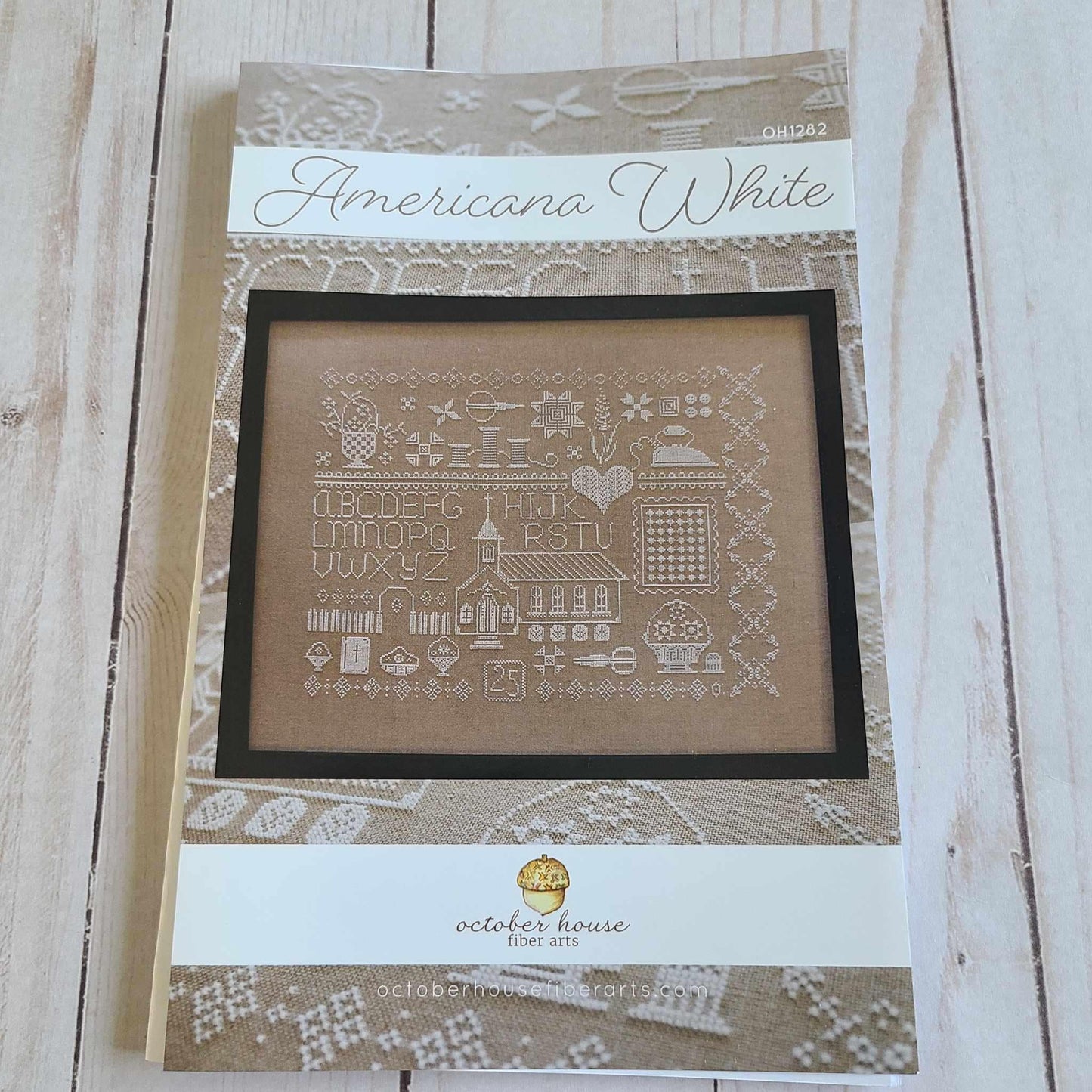 Nashville Needlework Market 2025 Cross Stitch Chart Americana White by October House Fiber Arts