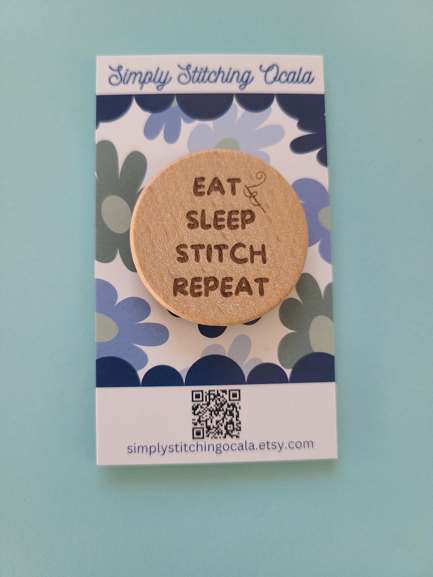 Needle Minder Eat Sleep Stitch Repeat cross Stitch
