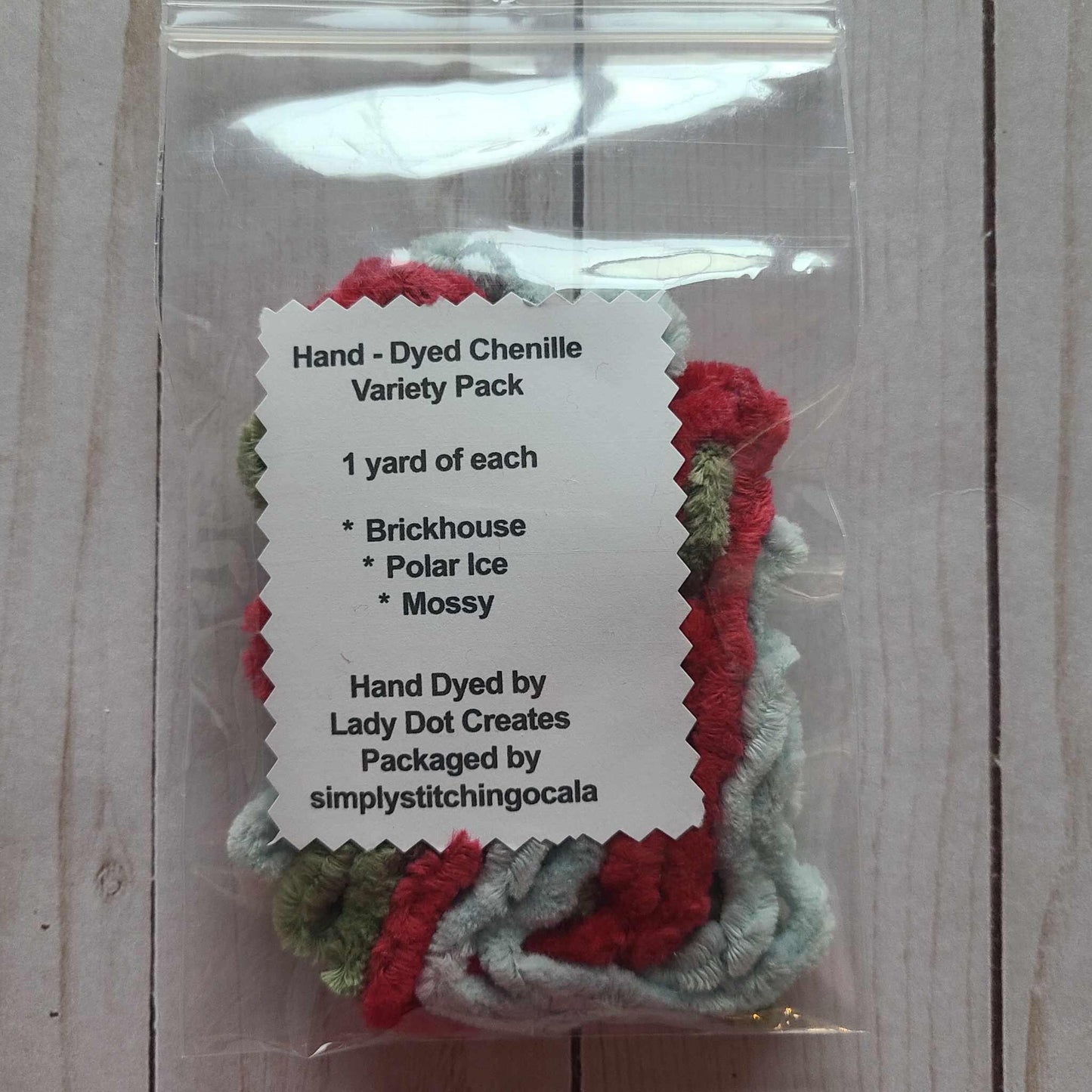 Lady Dot Creates Chenille variety Pack Polar Ice, Mossy, Brickhouse