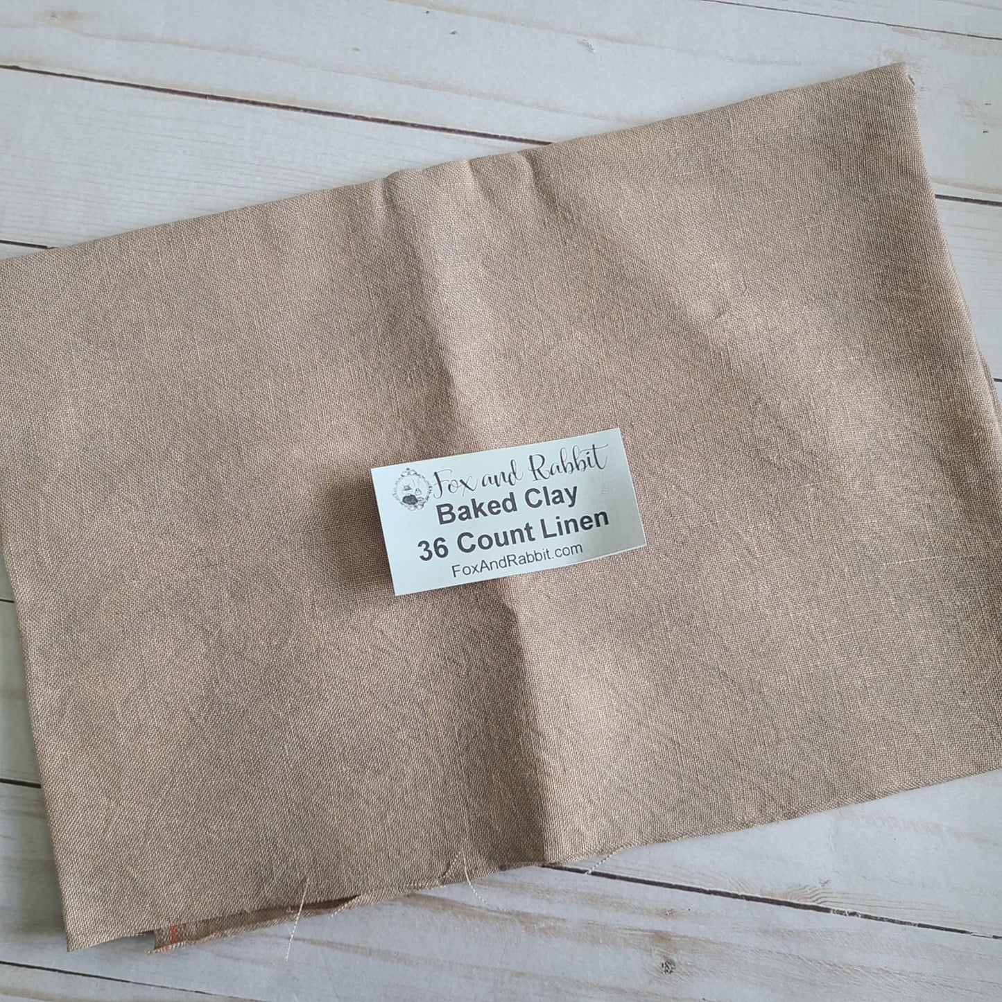 Fox and Rabbit Hand Dye – Baked Clay 36 count linen Fat Quarter