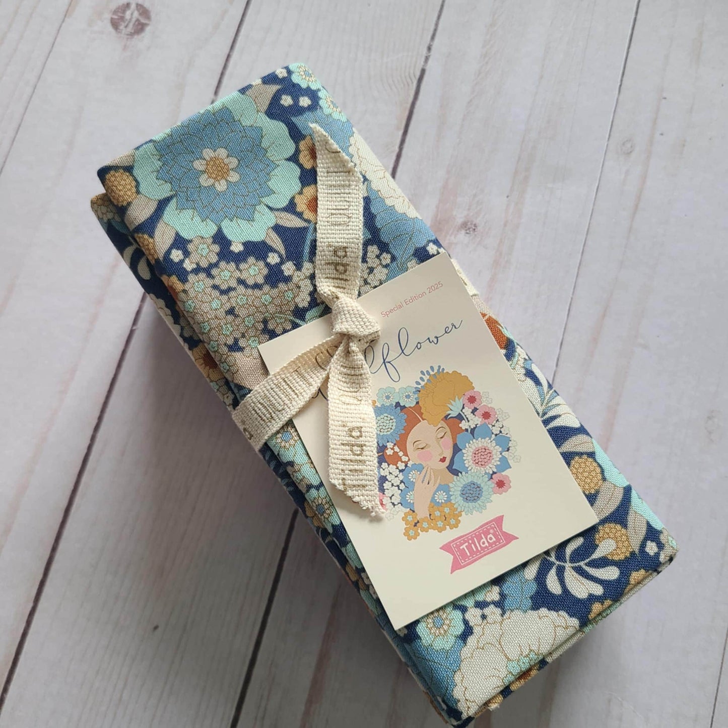 Wallflower Blue 5 piece Fat Quarter Bundle Tilda Fabrics