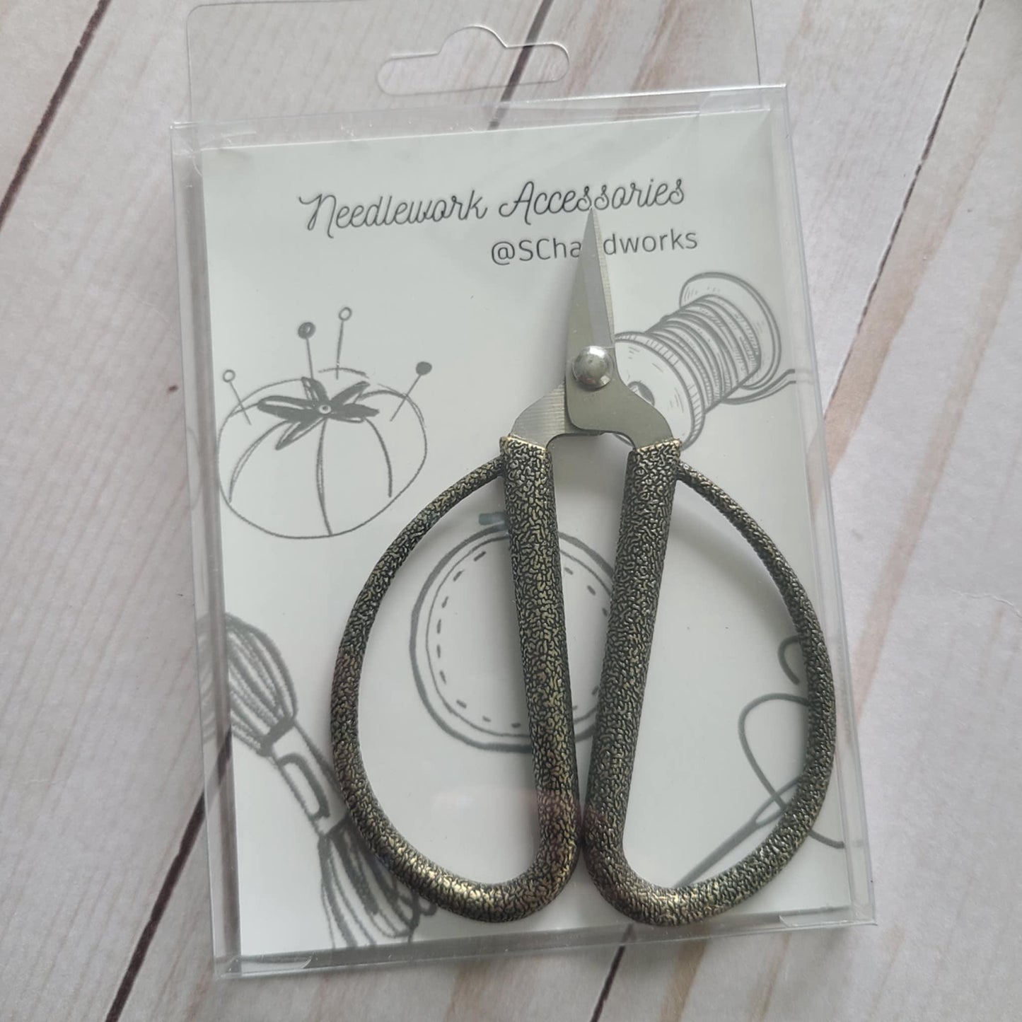 Black and gold mottled vintage style embroidery scissors, Fabric scissors, Macrame Small Scissors 5" ,Big Handle Scissors, bonsai scissors