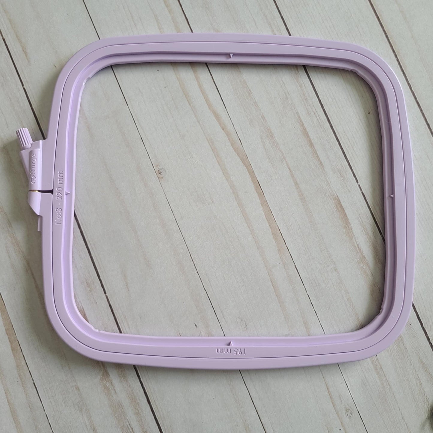 Nurge Square Plastic Hoops 195 X 220mm (8" X 9") Pastel Lilac