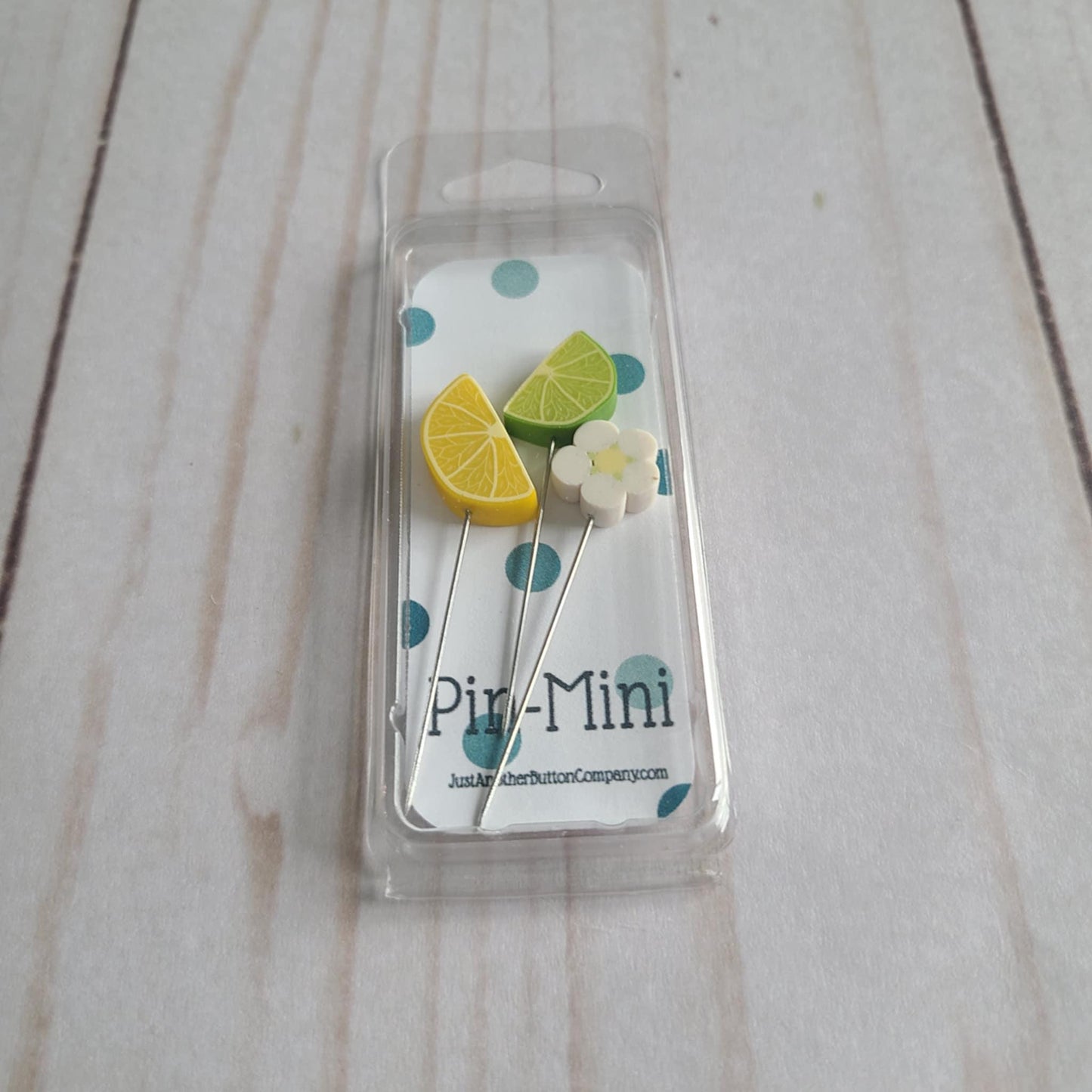 Just Another Button Company Pin-Mini Fresh Squeezed lemon, lime, flower