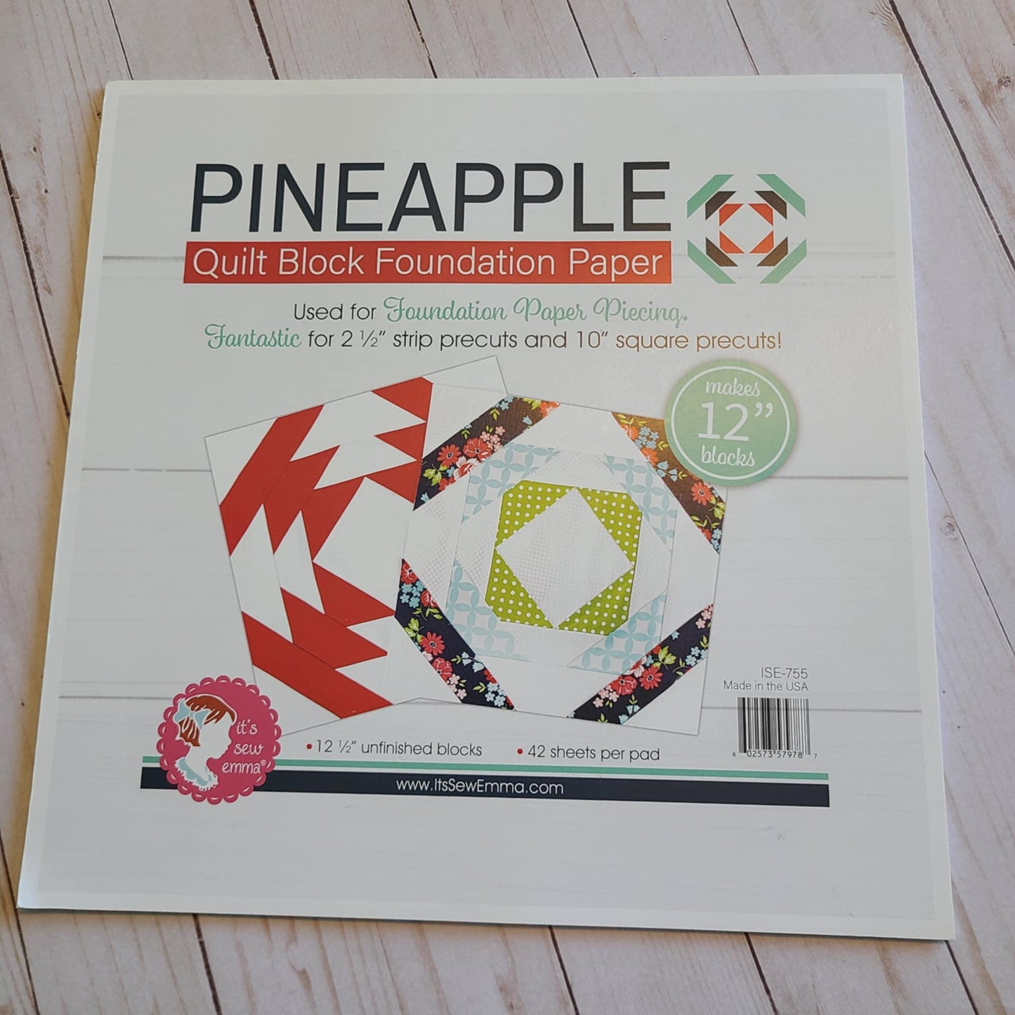 12" Pineapple Foundation Paper ISE 755 Its Sew Emma#1