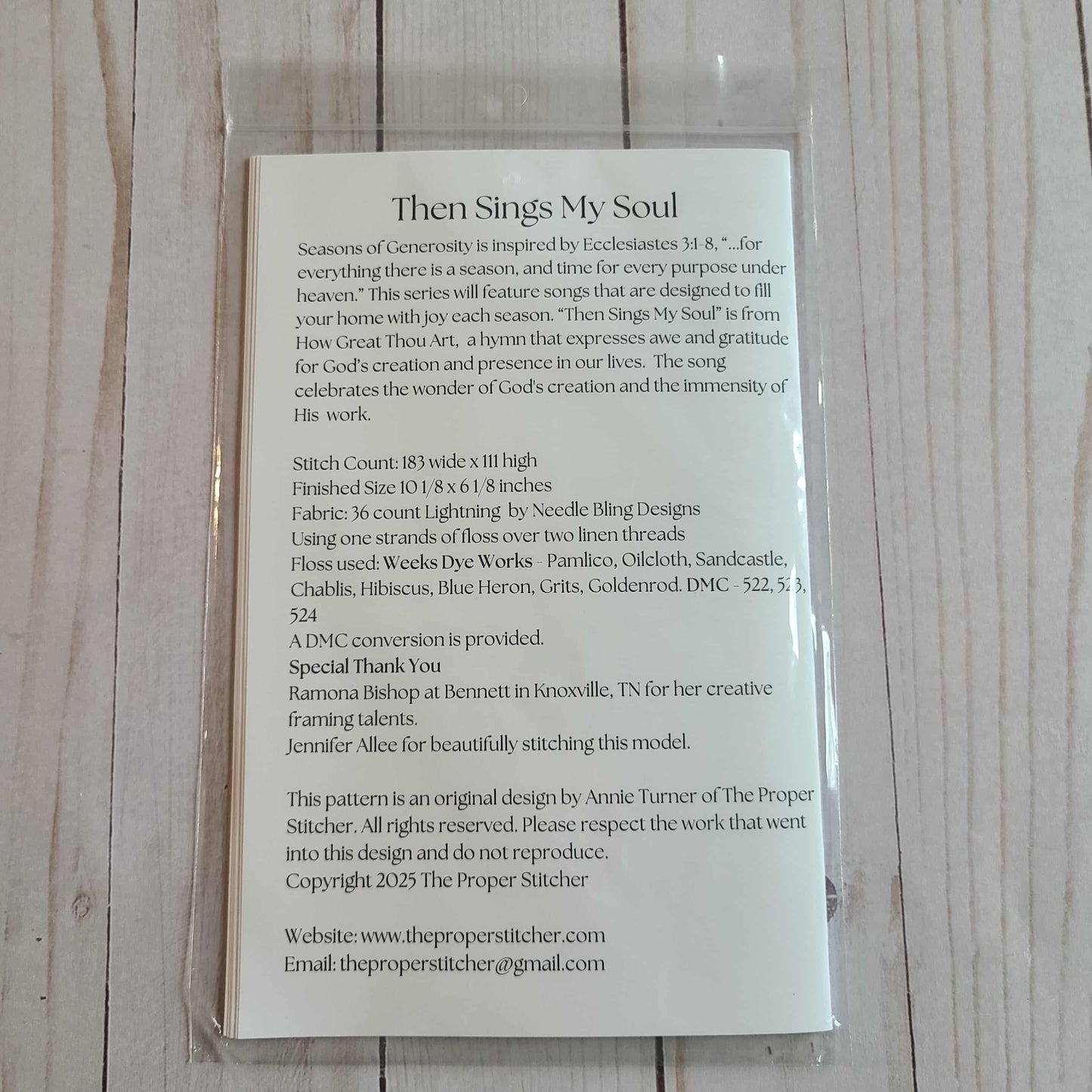 Then Sings My Soul The Proper Stitcher Cross Stitch Pattern