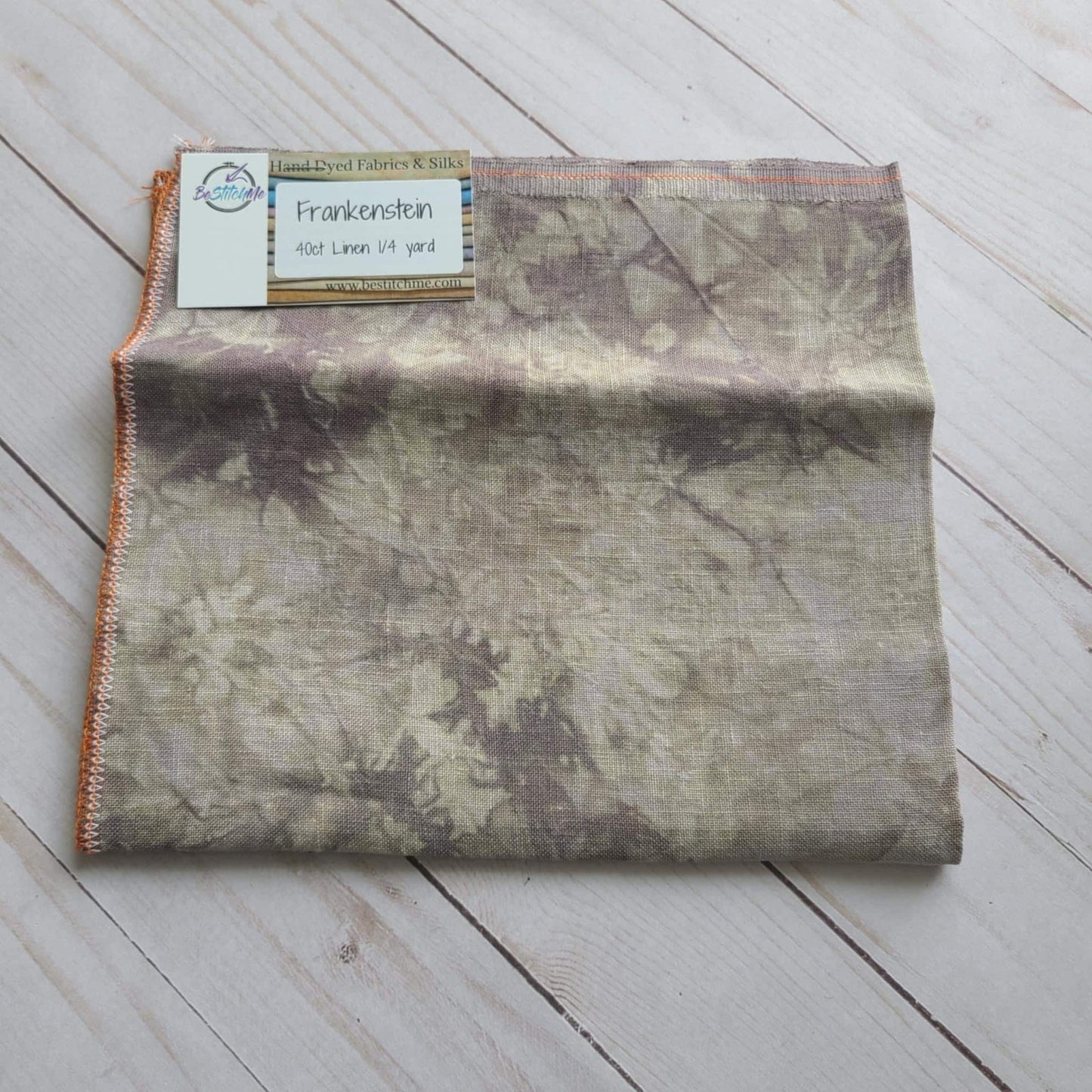 BeStitchMe Hand Dyed Halloween Frankenstein Fabric 40 ct Linen 1/4 yard