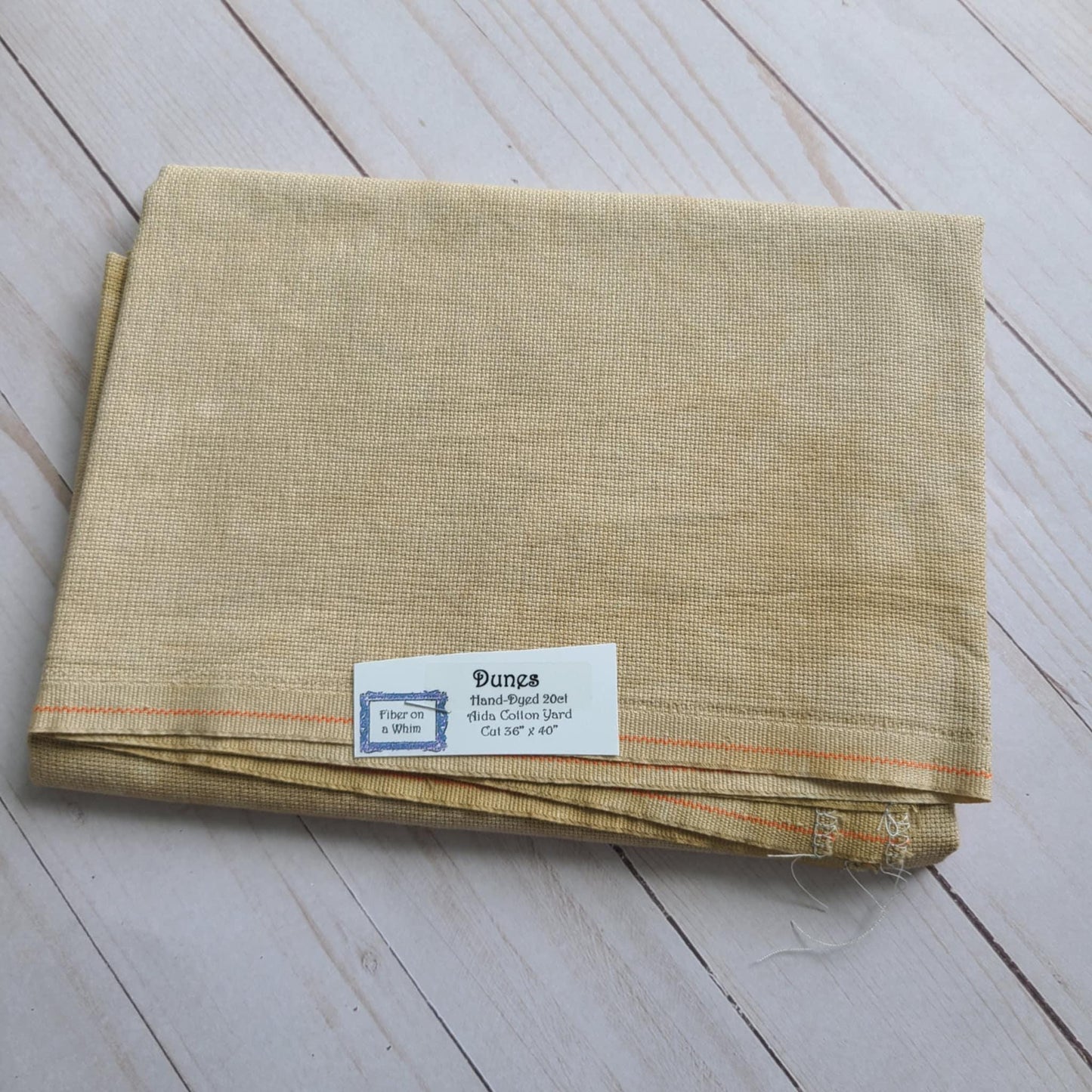 Fiber on a Whim Hand Dyed 20 count Dunes aida fabric fat quarter 18 x 20