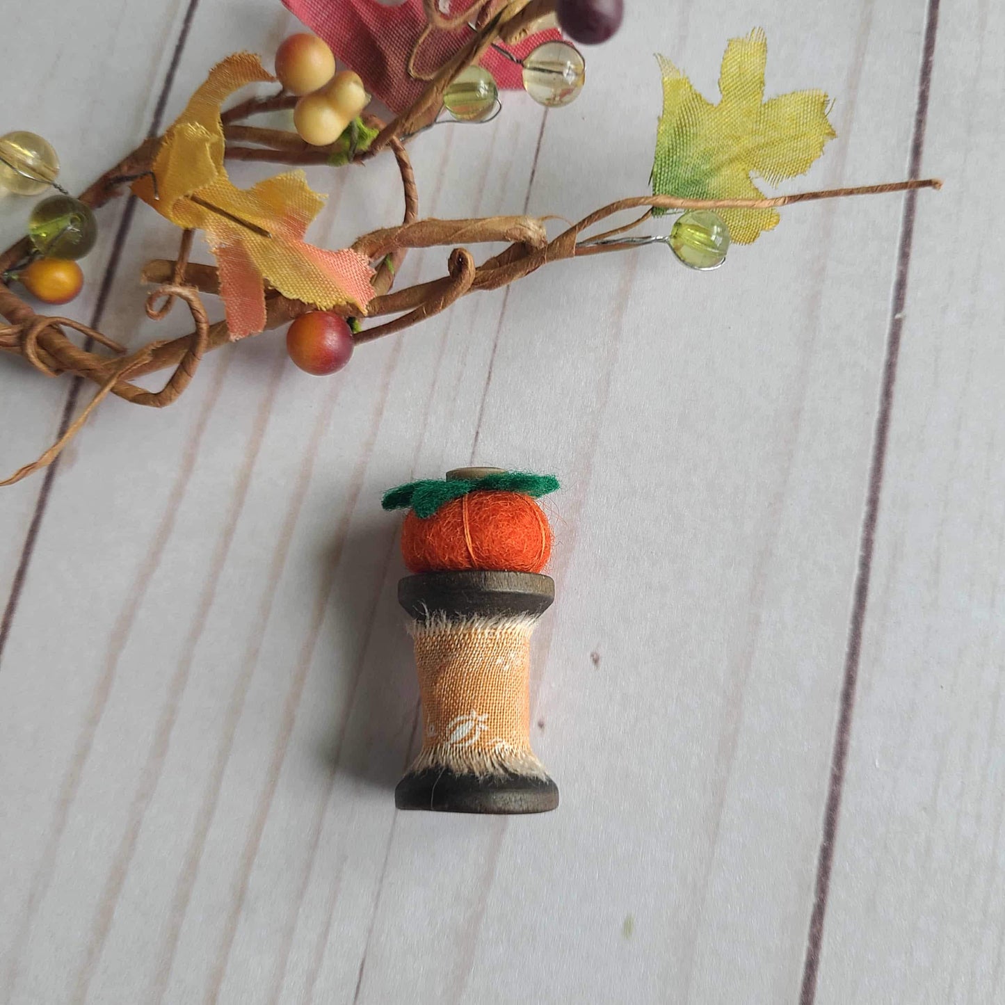 Fall Miniature Spool Pincushion Retreat gift limited edition