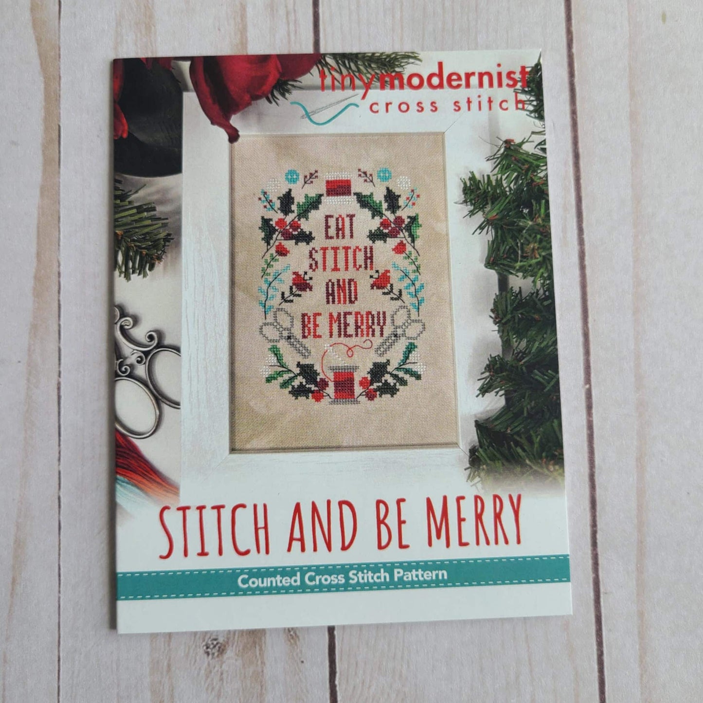 Stitch & Be Merry Cross Stitch Pattern Tiny Modernist Cross Stitch Pattern