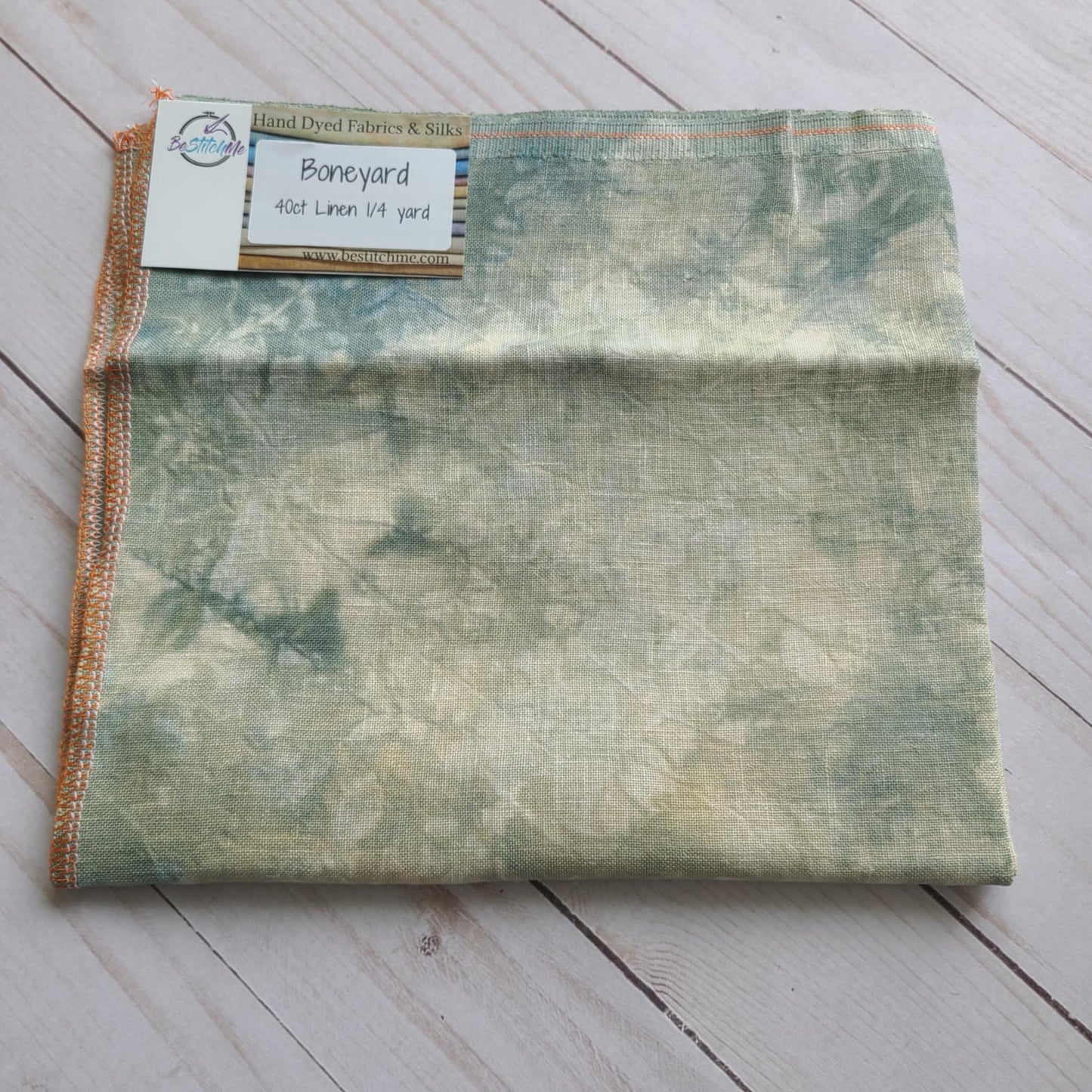 BeStitchMe Hand Dyed Halloween Boneyard Fabric 40 ct Linen 1/4 yard