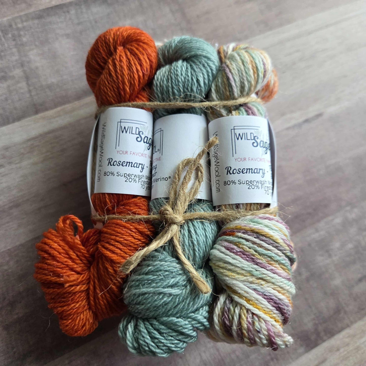 Harvest & Bonfires– Minis Fingering weight Yarn by Wild Sage Wool