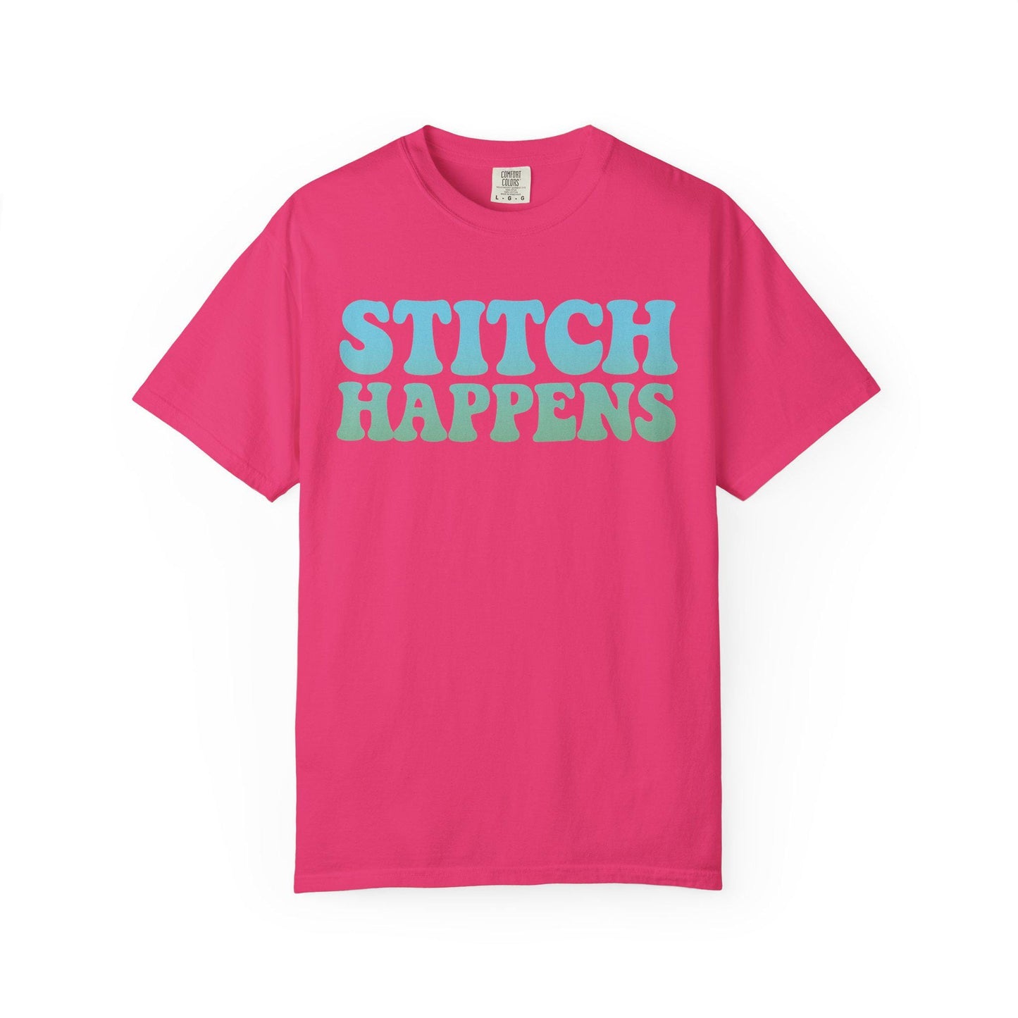 Stitch Happens T-shirt | Sewing Typography Shirt, Craft Lover Tee