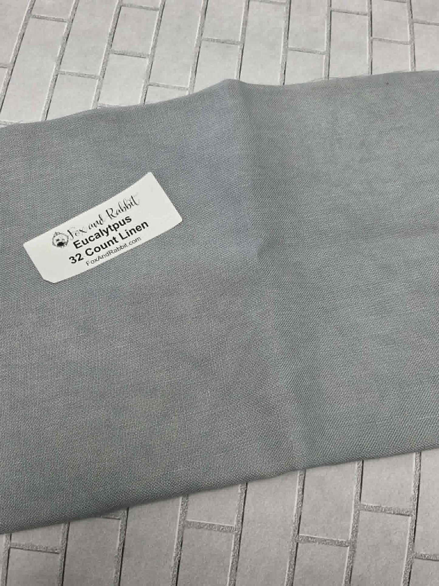 Fox and Rabbit Hand Dyed linen Eucalyptus 32 count linen Fat Quarter