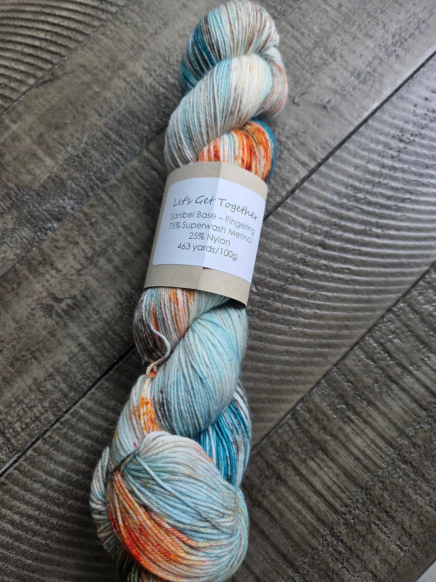 Let's Get Together Fingering sock yarn by Three By the Sea Designs 463yards