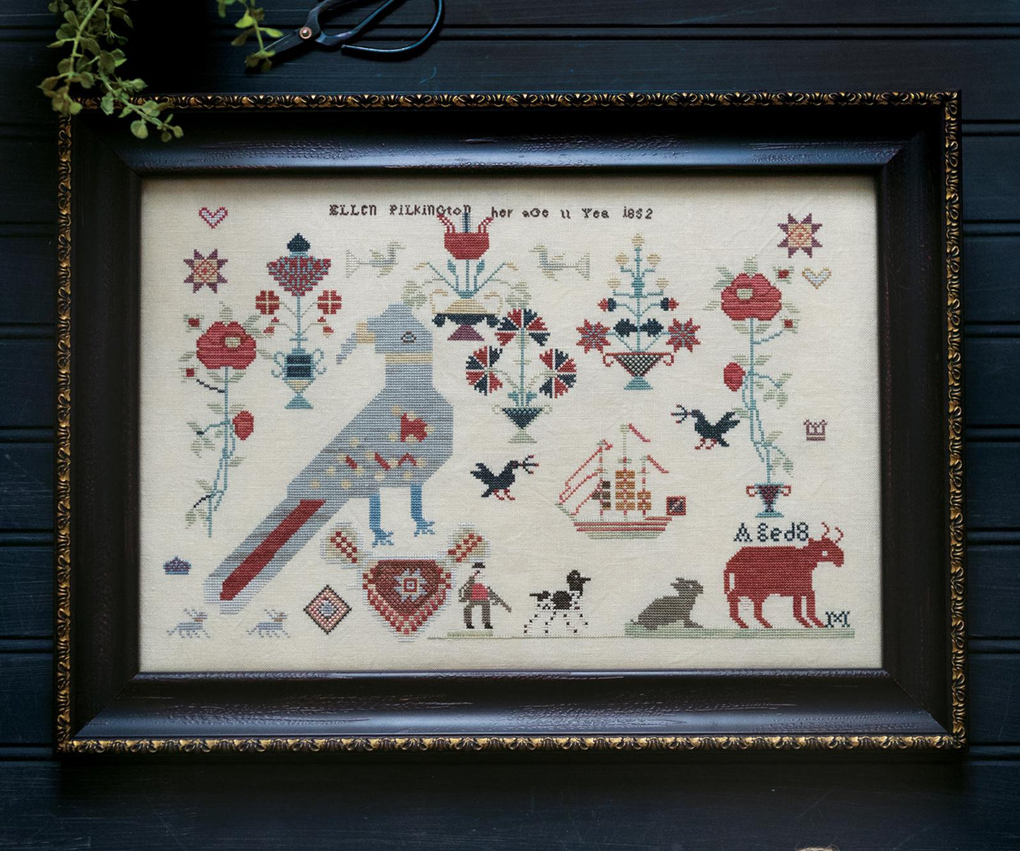 Red Bull & Odd Bird Cross Stitch Pattern Plum Street