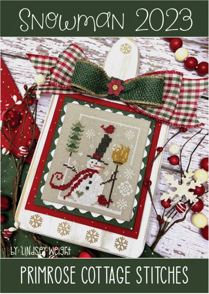 Snowman 2023 Cross Stitch Pattern Primrose Cottage Stitches