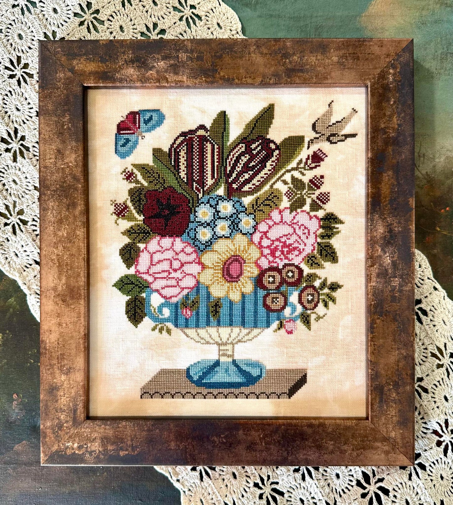 From Velvet to Linen Cross Stitch Pattern by Kathy Barrick
