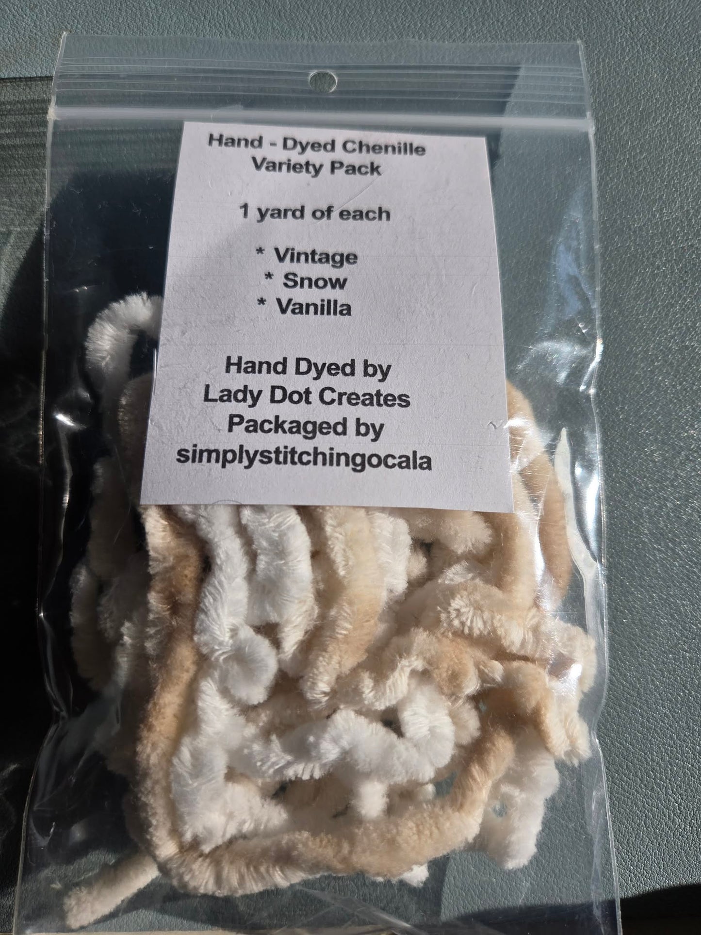 Lady Dot Creates Chenille variety Pack Vintage, Snow, Vanilla