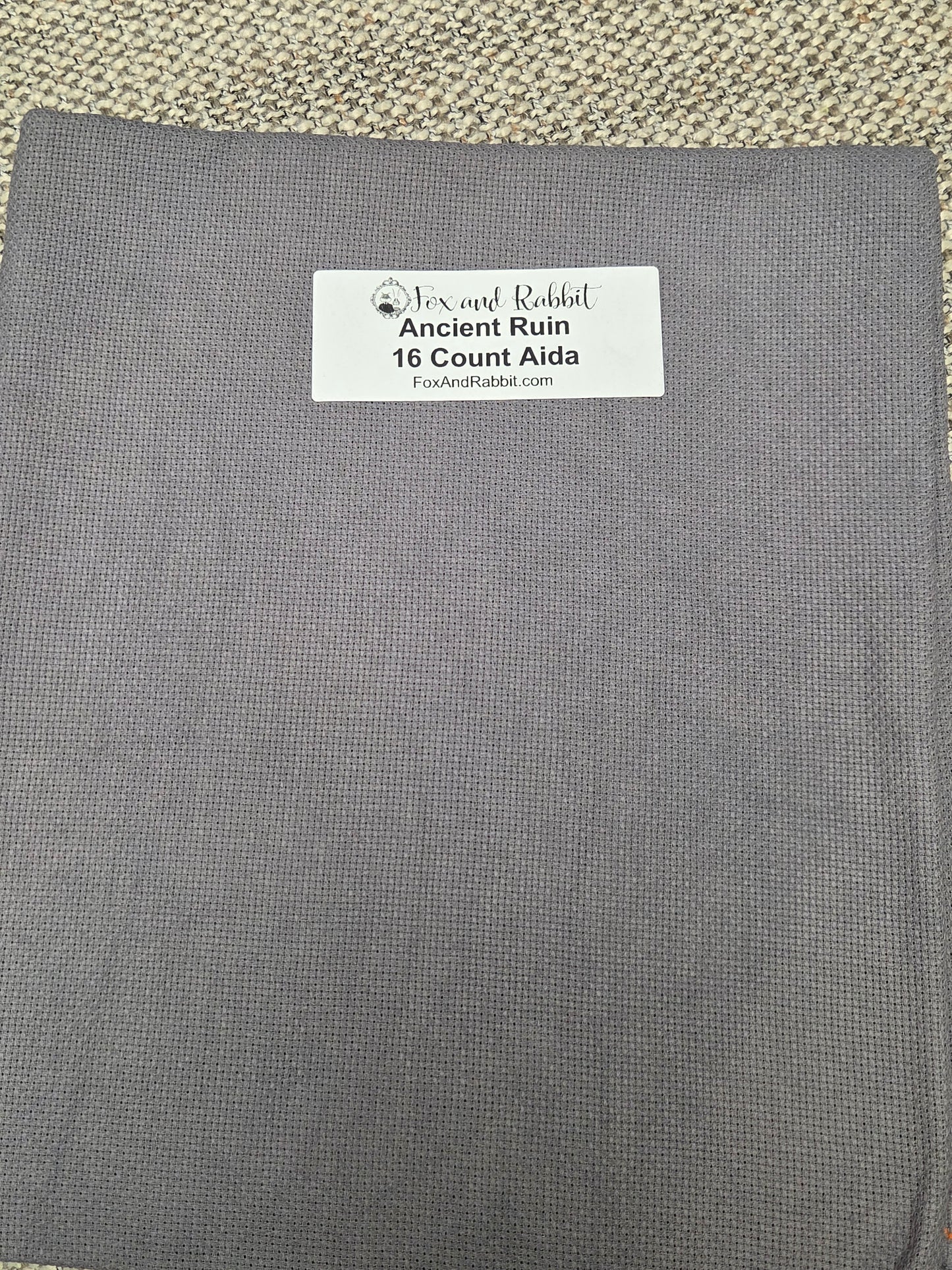 Ancient Ruin 16 count FQ Fox and Rabbit Hand Dyed Aida Ancient Ruin 16 count Fat Quarter