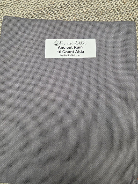 Ancient Ruin 16 count FQ Fox and Rabbit Hand Dyed Aida Ancient Ruin 16 count Fat Quarter