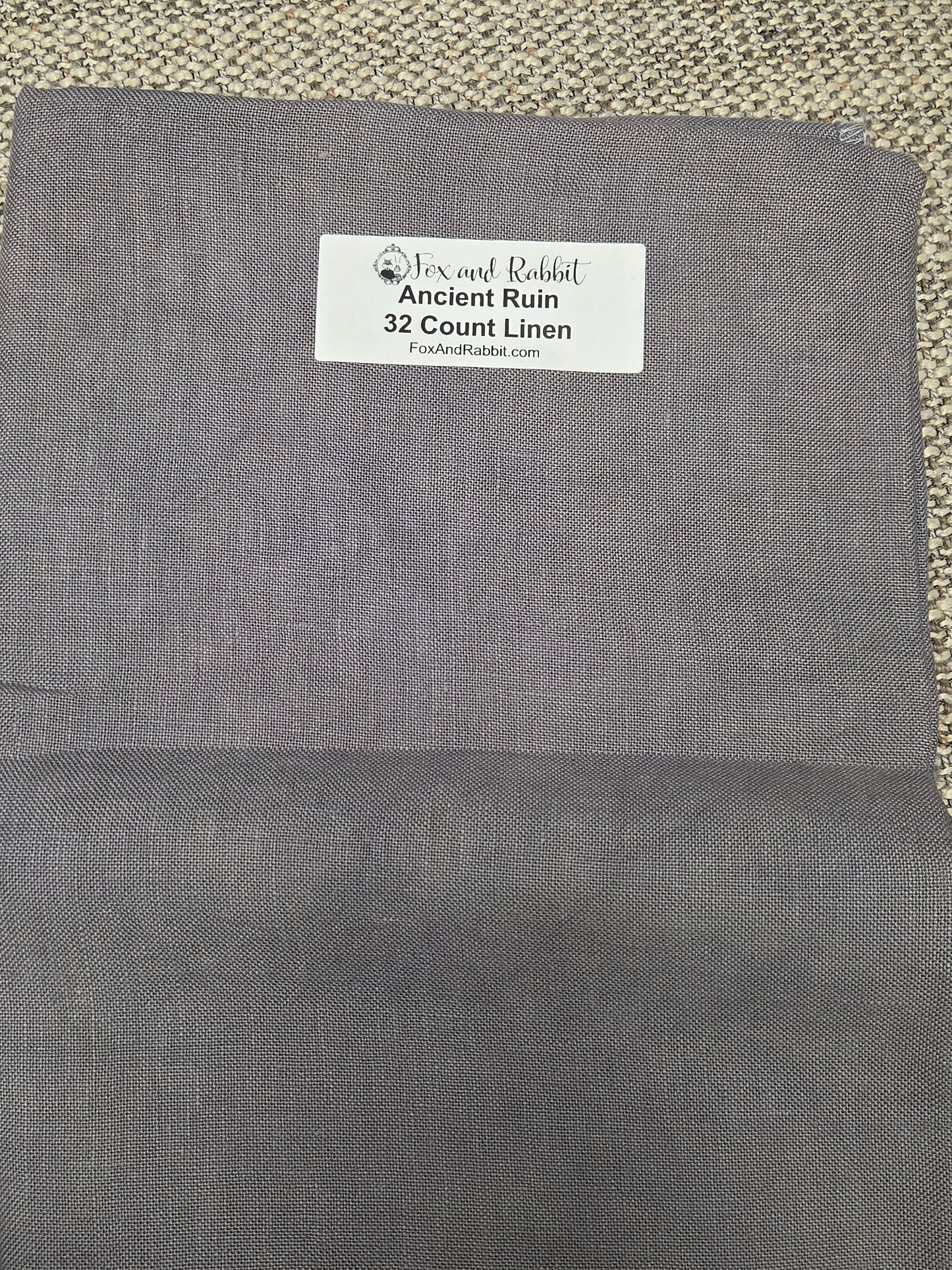 Ancient Ruin 32 count Fox and Rabbit Hand Dyed linen Ancient Ruin 32 count linen Fat Quarter (Copy)