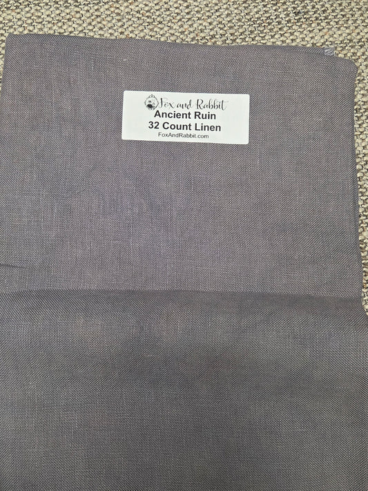 Ancient Ruin 32 count Fox and Rabbit Hand Dyed linen Ancient Ruin 32 count linen Fat Quarter (Copy)