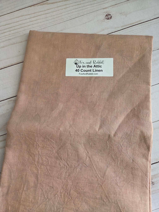 Up in the Attic 40 Count Linen FQ Fox and Rabbit Designs