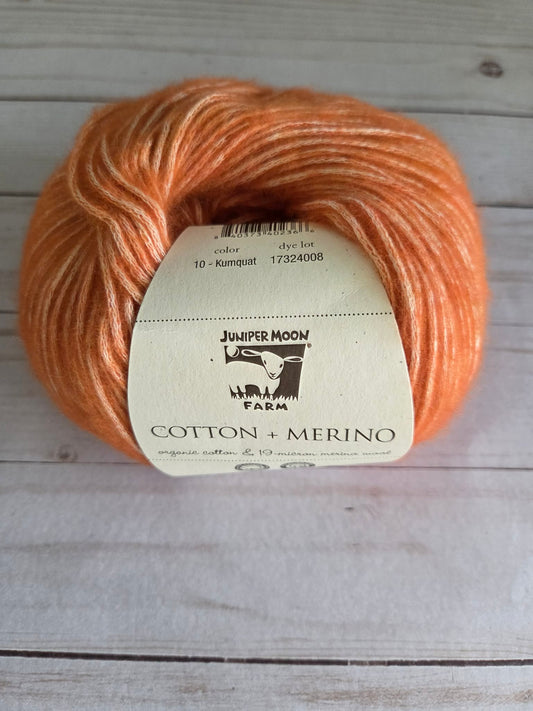 Juniper Moon Farm  Cotton + Merino color Kumquat 10