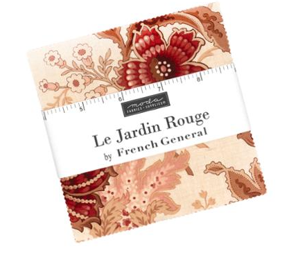 Le Jardin Rouge Charm Pack 5x5 French General for Moda