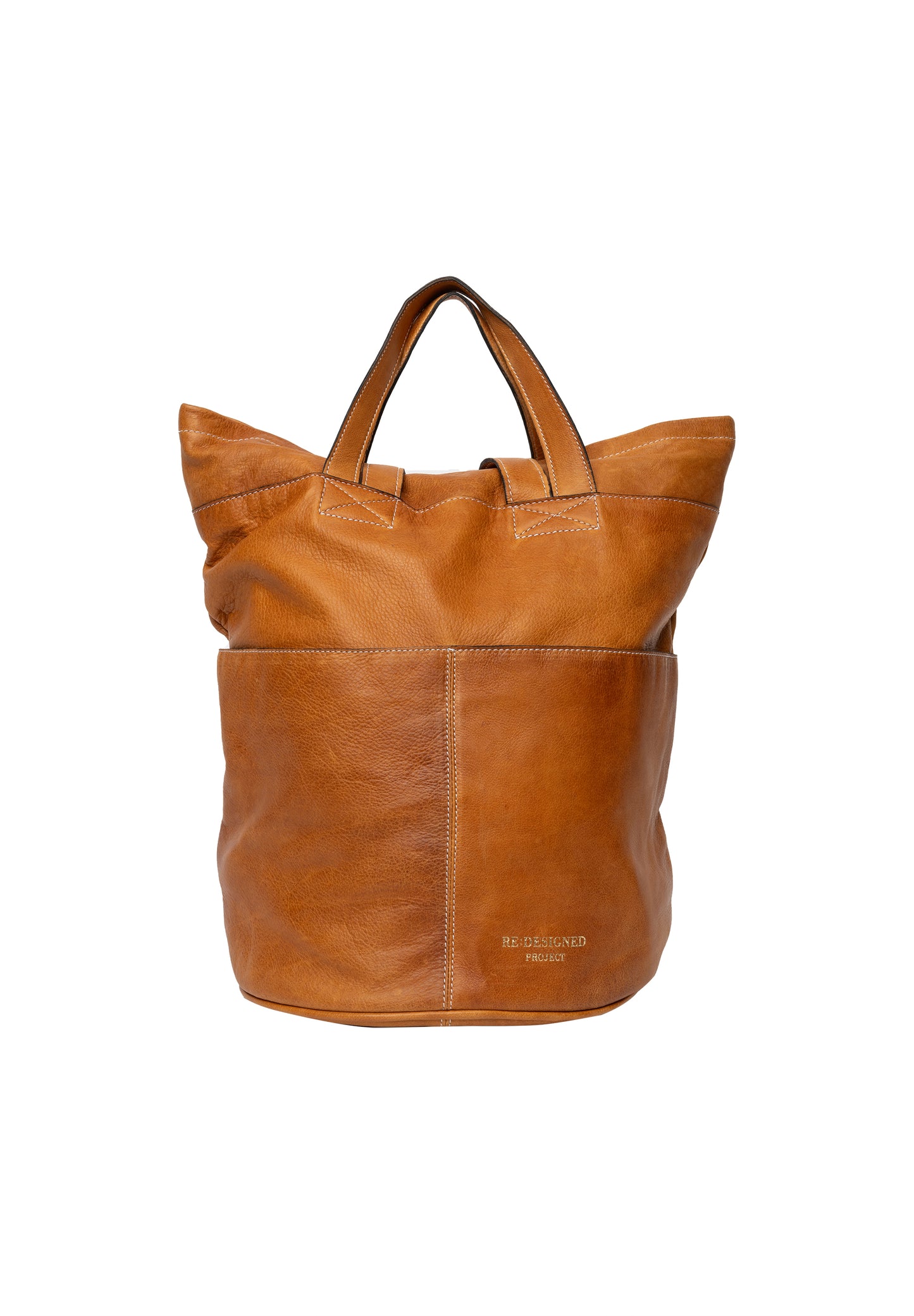 Project 24 burned tan redesigned project Knitting bag backpack