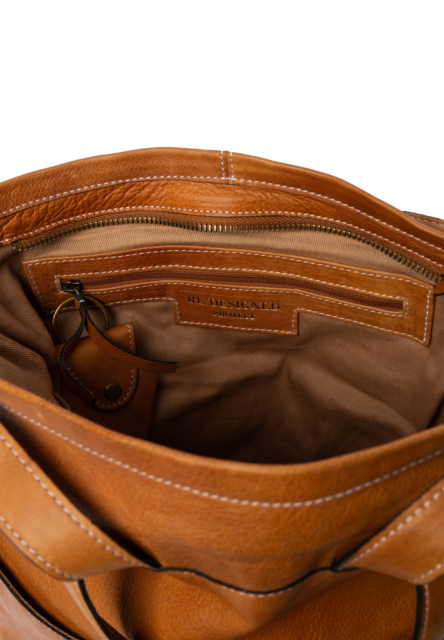 Project 24 burned tan redesigned project Knitting bag backpack