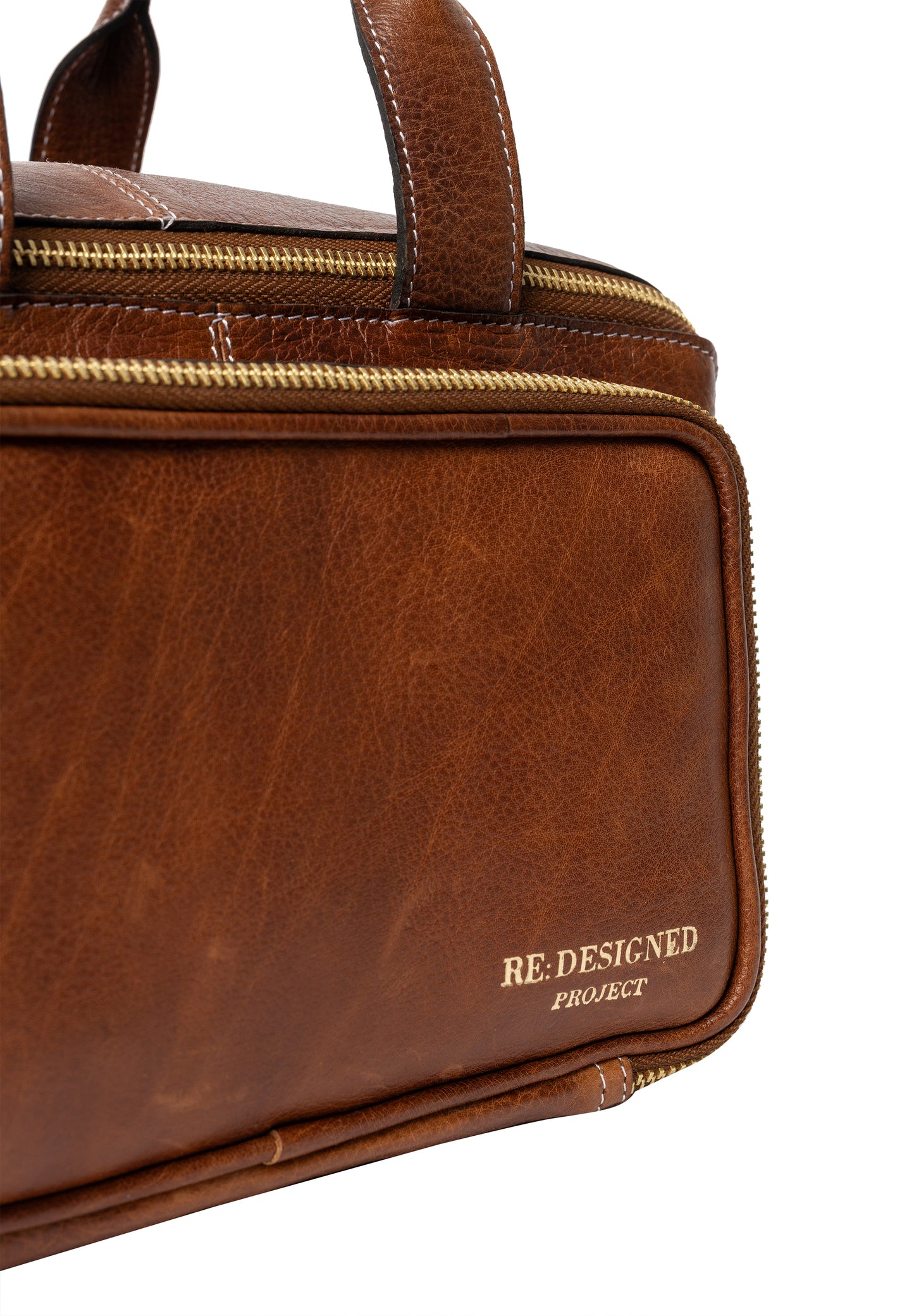 Project 39 walnut/gold redesigned bag Knitting bag