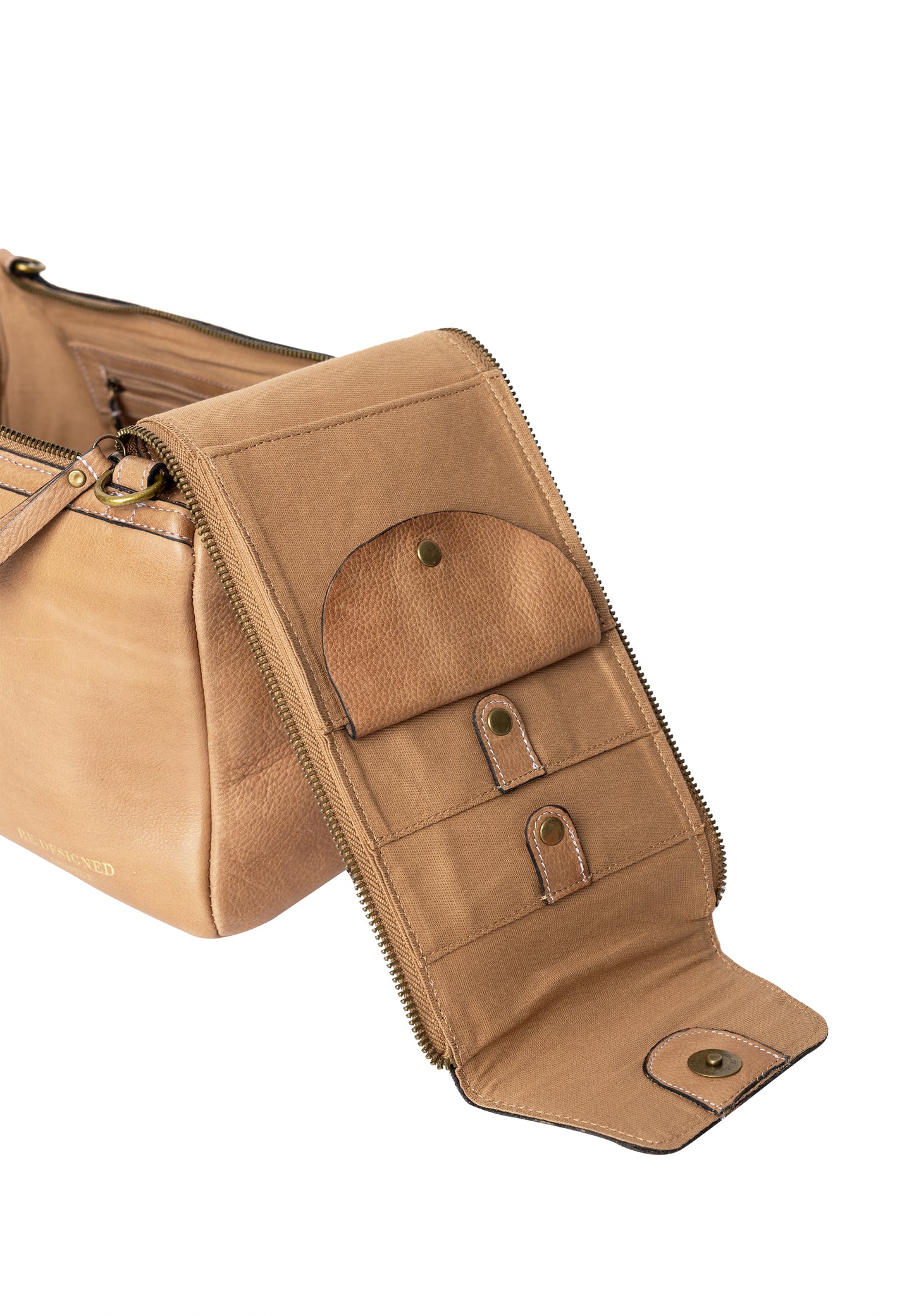 Project 44 taupe redesigned bag Knitting bag