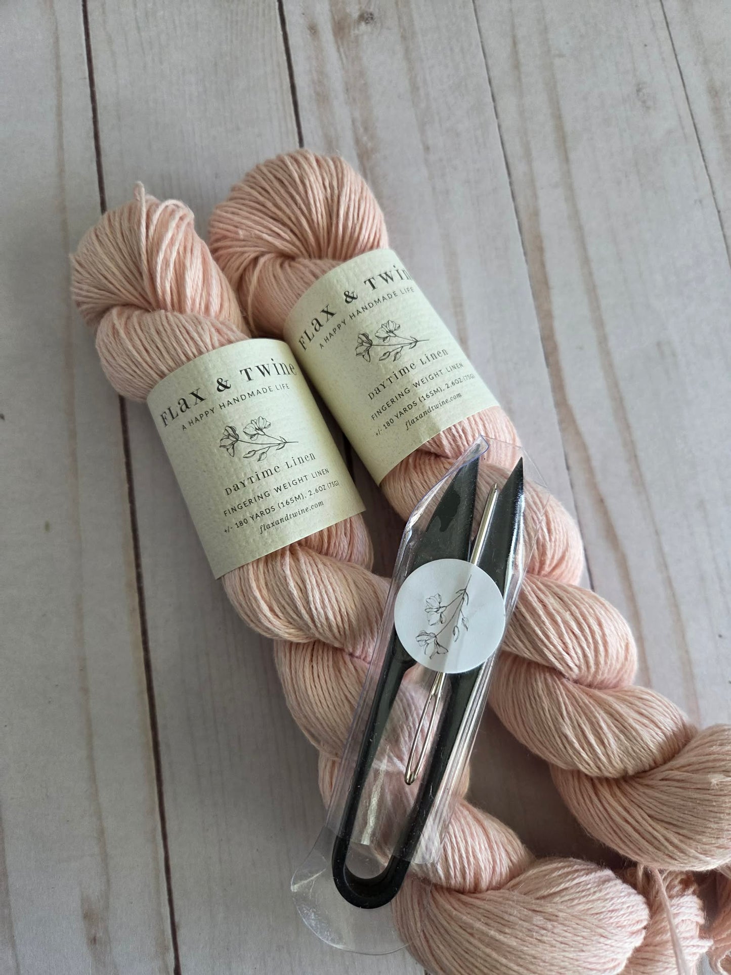 Flax & Twine Bennet Bandana Kit Knitting- blush color