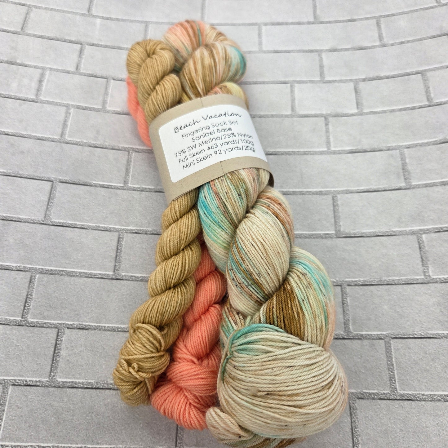 Beach vacation Fingering Sock Set by Three By the Sea Designs