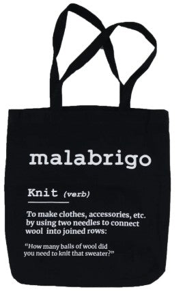Black Definition tote Malabrigo Yarn tote Yarn bag