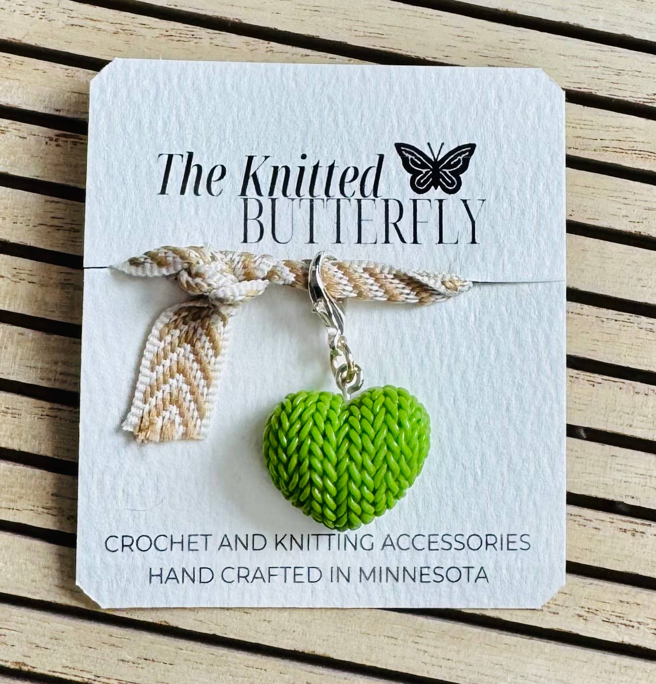 Knitted Heart - Green
