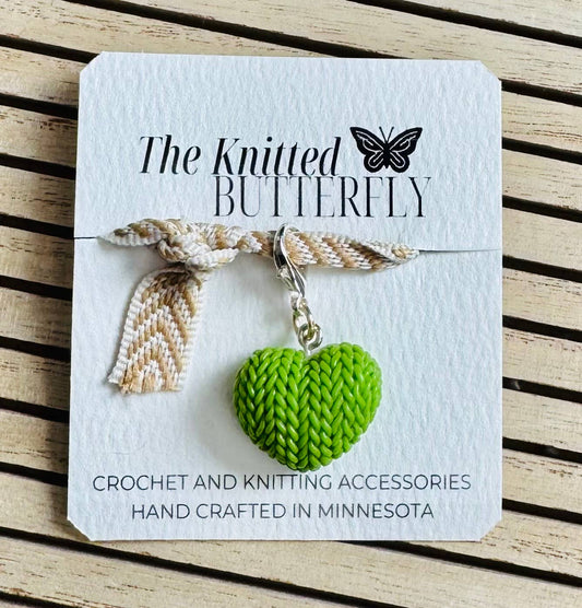 Knitted Heart - Green