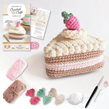Cake Slice Crochet Café Amigurumi Kit