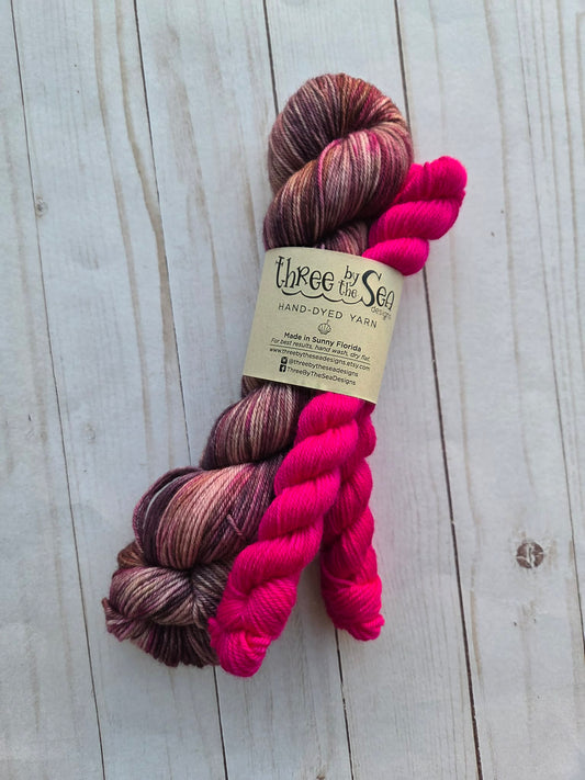 Chocolate Raspberry Truffle DK Sock Set by Three By the Sea Designs
