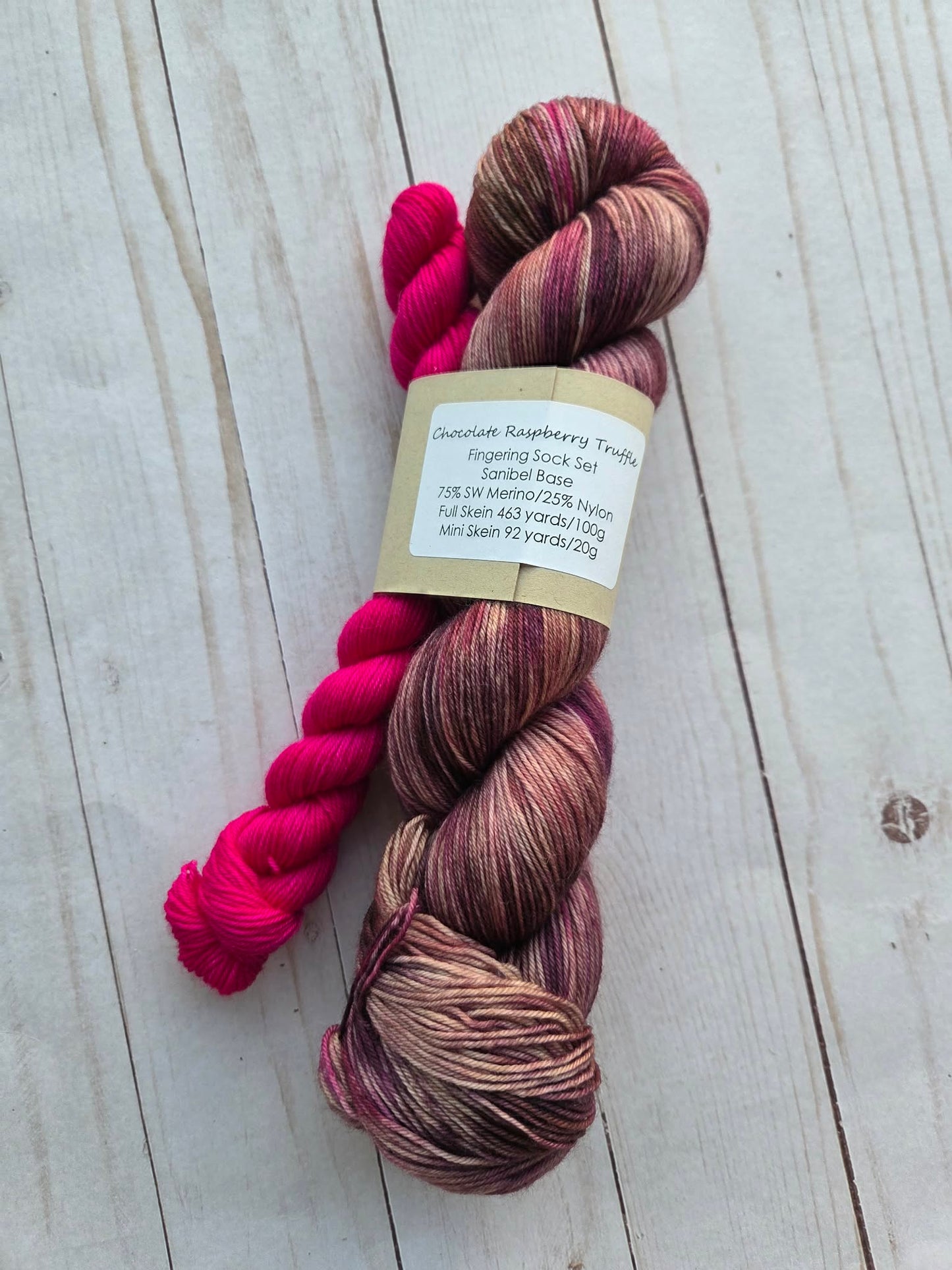 Chocolate Raspberry Truffle Sock Set by Three By the Sea Designs