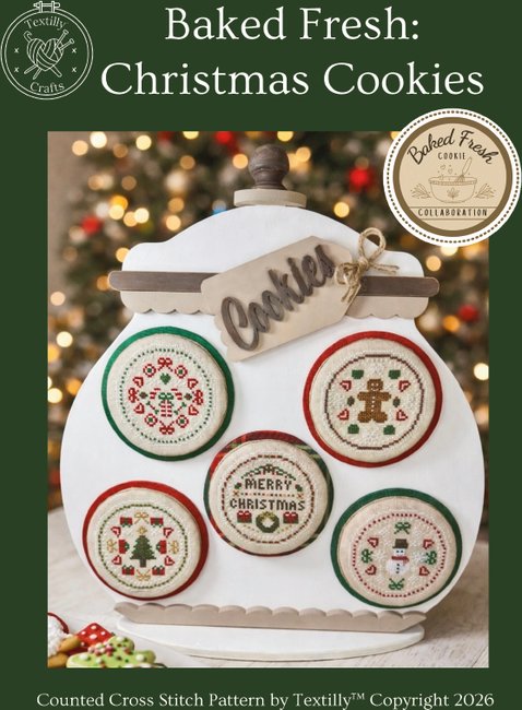 Baked Fresh Christmas Cookies Cross Stitch Pattern by Textilly