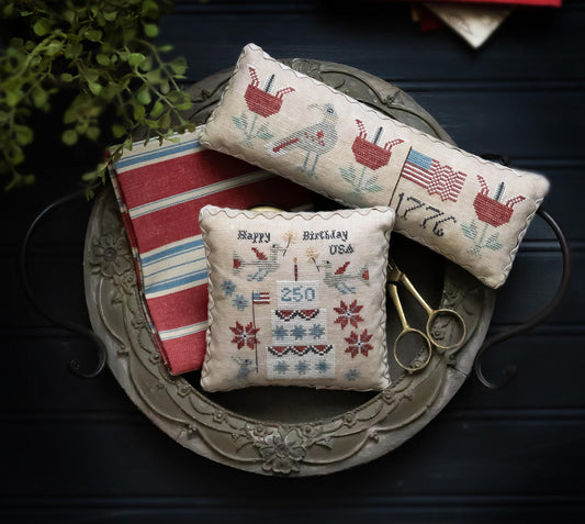 Happy Birthday USA Patriotic Cross Stitch Pattern Plum Street