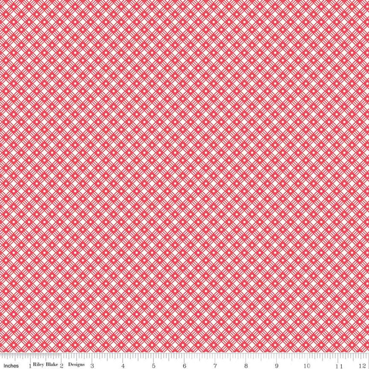 Flea Market Basket Weave Cayenne Lori Holt for Riley Blake